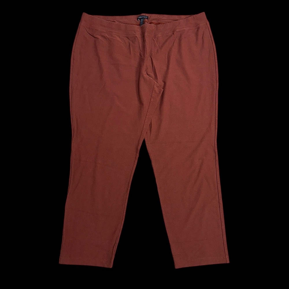 Eileen Fisher Womens XL Rust Terracotta Stretch Viscose Ankle Pants S18TK